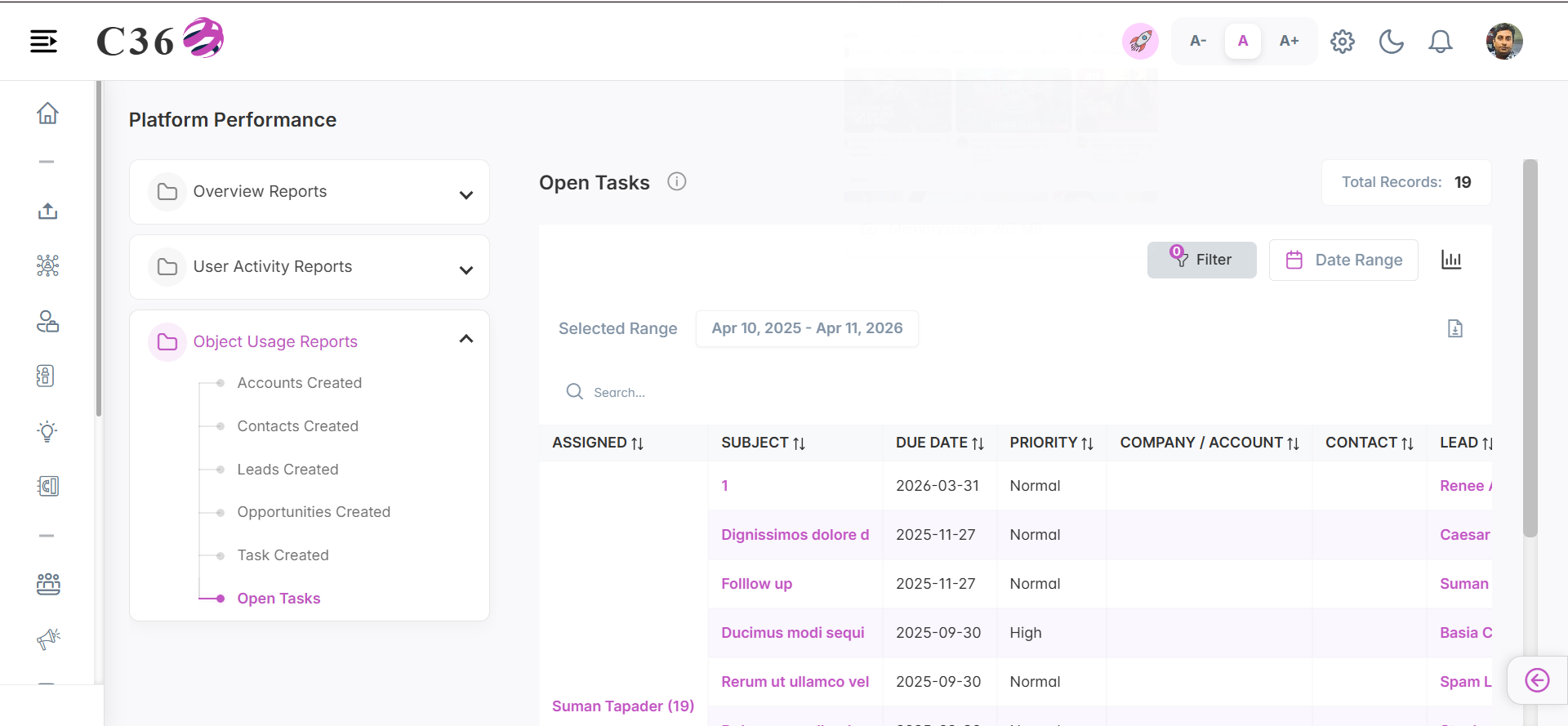open tasks
