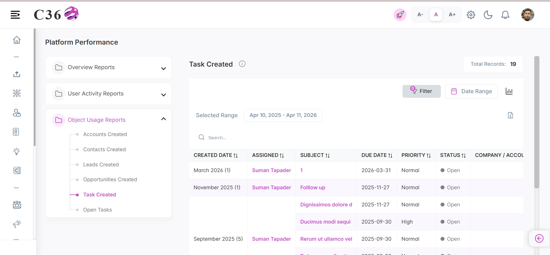 tasks created