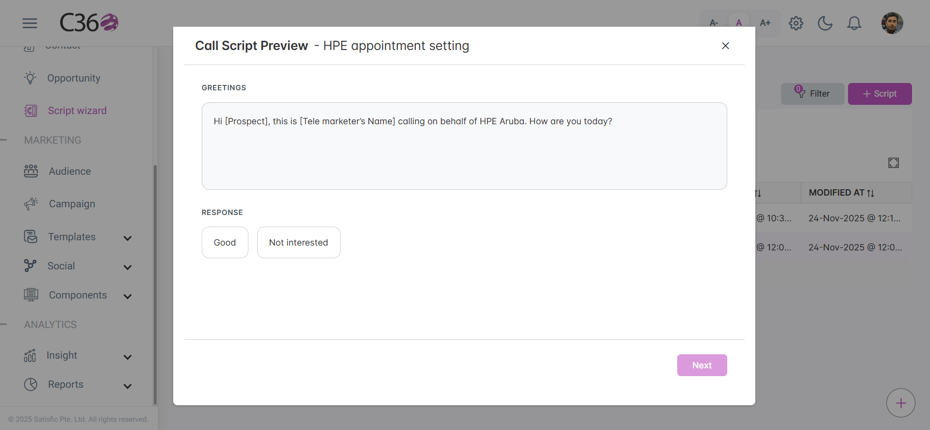 Preview script flow