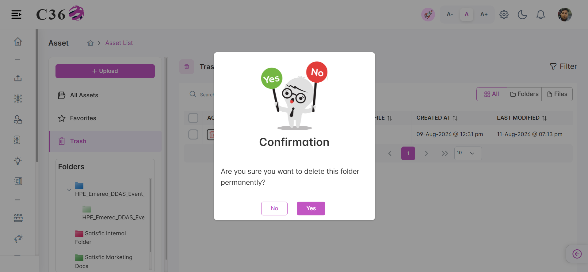 Delete selected Assets
