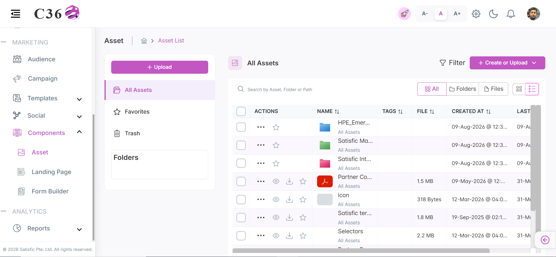 List View of Assets