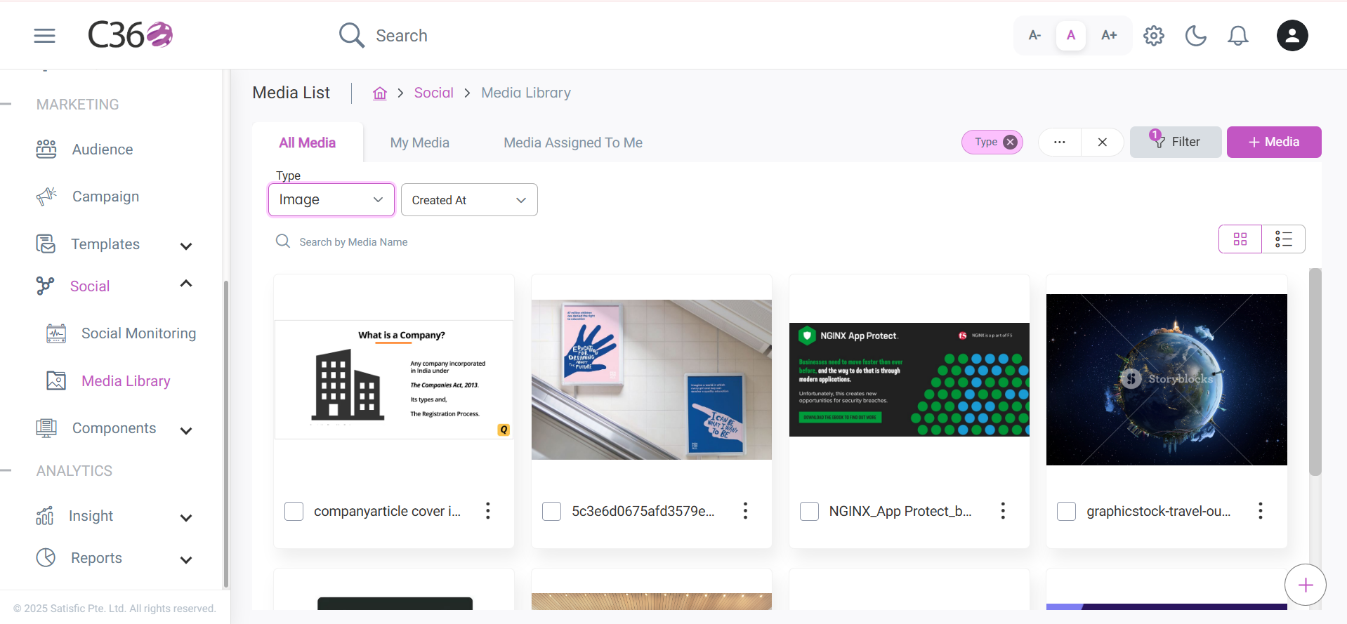 Filter options in media library