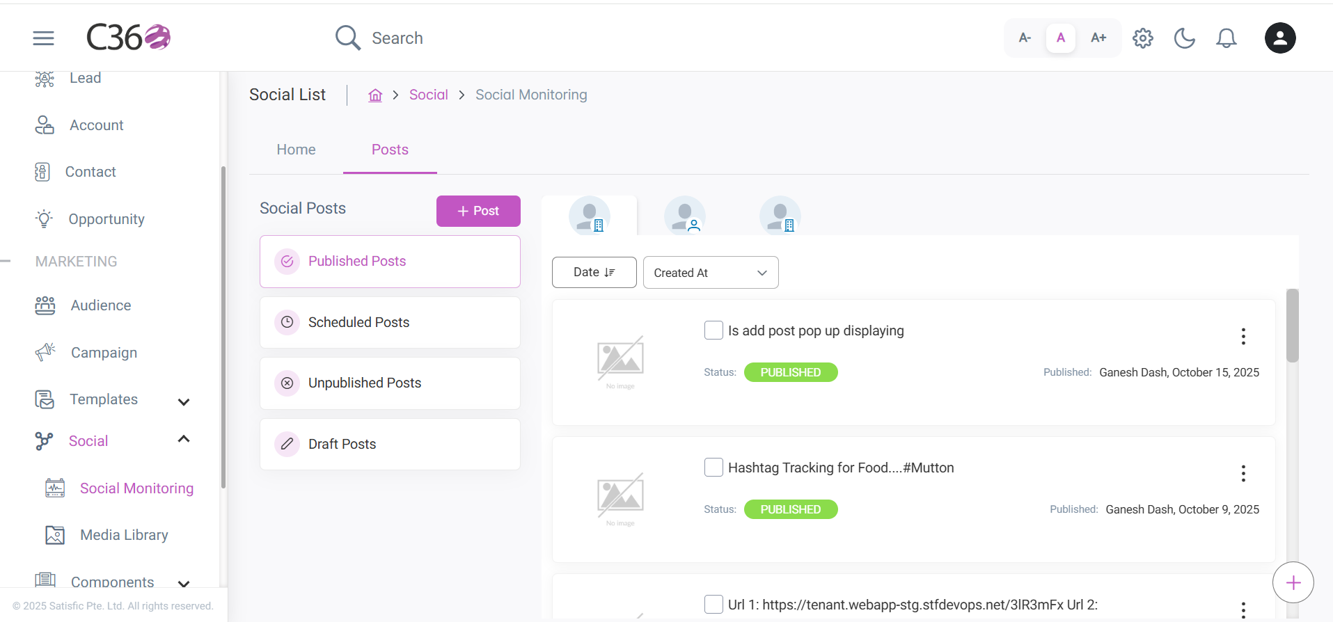 Post Listing Page