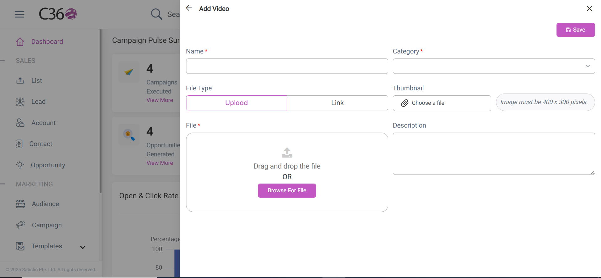 Video upload form