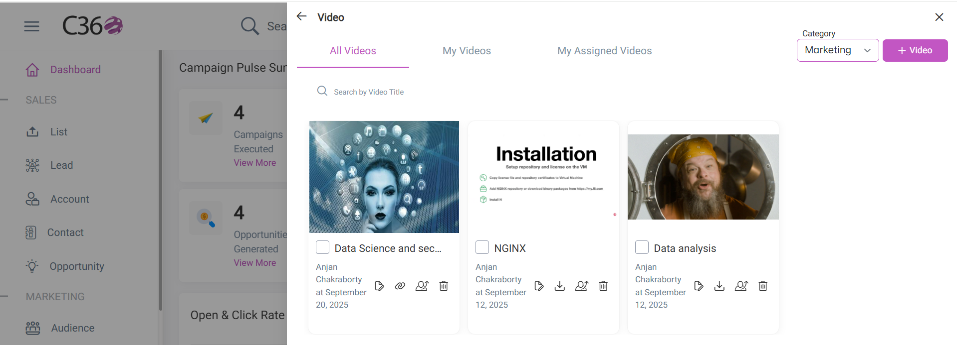 Filtering and searching videos