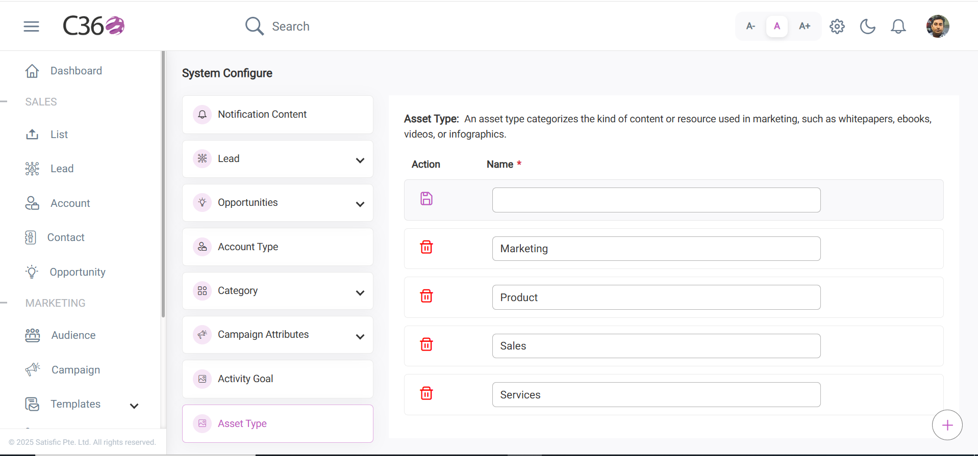Asset Type Configuration